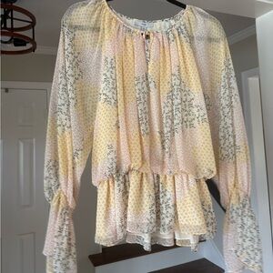 NWT Fate Ditsy Printed Blouse S
